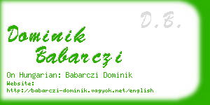 dominik babarczi business card